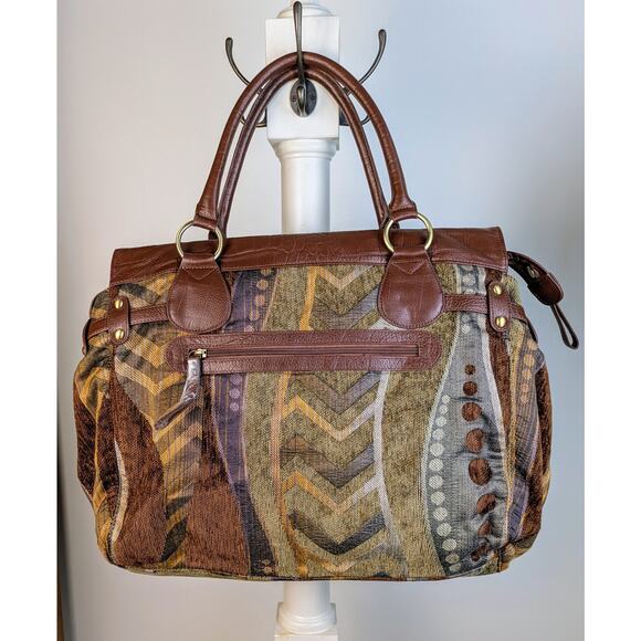 NEW Sharif Brocade Carpetbag  Satchel Shoulder Tote Travel Bag EXTRA Large - Picture 5 of 12